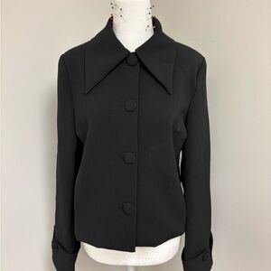 Women's Black Button-Front Blazer Jacket